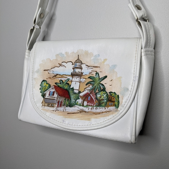 Vintage The Original Florida Keys Handbag white shoulder bag - Picture 2 of 12